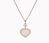 Chopard Happy Hearts Rose Gold Pink Opal Diamond Pendant
