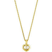 Chopard Yellow Gold Heart Pendant With One Floating Diamonds