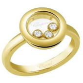 Chopard Happy Diamonds Round Icon Ring With 3 Floating Diamonds