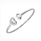 Chopard Happy Diamonds Icons White Gold Double Heart Bangle