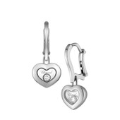 Chopard White Gold Hanging Heart Earrings