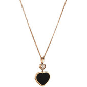 Happy Hearts Rose Gold Onyx Pendant