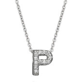 Tiny Treasures Diamond Initial P Necklace