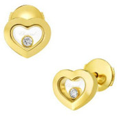 Chopard Yellow Gold Heart Earrings 1