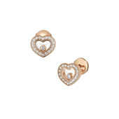 Chopard Rose Gold Diamond Heart Earrings 1