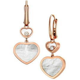 Happy Hearts Rose Gold Mother Of Pearl Earrings