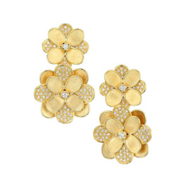 Marco Bicego Petali Double Demi Pavé Flower Earrings