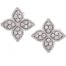 Roberto Coin Princess Flower Medium Diamond Stud Earrings 1