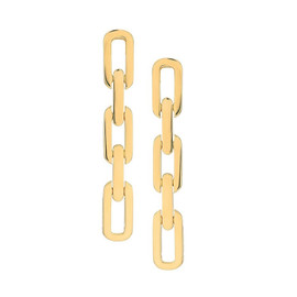 Roberto Coin Navarra Yellow Gold Triple-Link Drop Earrings Roberto Coin Navarra Yellow Gold Triple-Link Drop Earrings