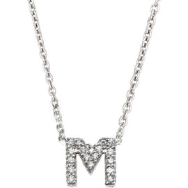 Tiny Treasures Diamond Initial M Necklace