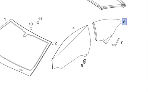 Window Rear Quarter Right fits Opel Vauxhall Astra H Convertible L67 Genuine 5161490 View Front