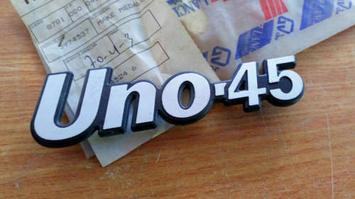 Emblem Uno-45 fits Fiat Uno 5974537 Genuine View Front