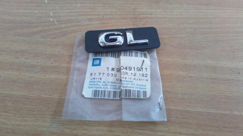 Badge GL fits Opel Vauxhall Omega B 90491911 Genuine View Front