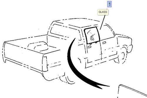 Door Window Rear Right fits Isuzu Pickup TF Chevrolet LUV Opel Campo 8971501030 View Front