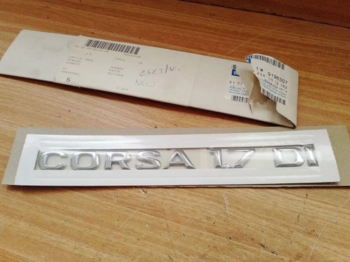 Emblem CORSA 1.7 DI fits Opel Vauxhall Corsa C 9196307 Genuine View Front