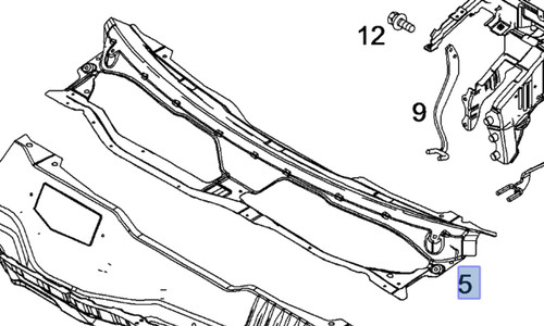Panel Scuttle Upper RHD fits Opel Vauxhall Antara 96621613 Genuine View Front