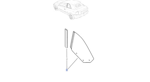 Window Rear Quarter Right fits Opel Vauxhall Astra G Convertible F67 Genuine 9199044 View Front