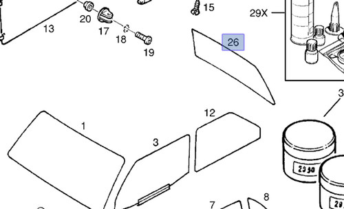 Windscreen Rear fits Opel Ascona C Vauxhall Cavalier 90036660 Genuine View Front
