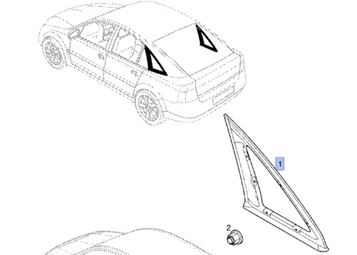 Window Rear Quarter Right fits Opel Vauxhall Vectra C Hatch F68 13137872 Genuine View Front