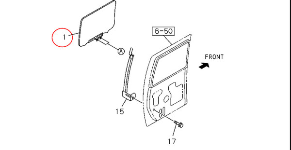 Door Window Rear Left fits Isuzu Pickup KB Faster Chevrolet LUV Genuine 9671116320 View Front
