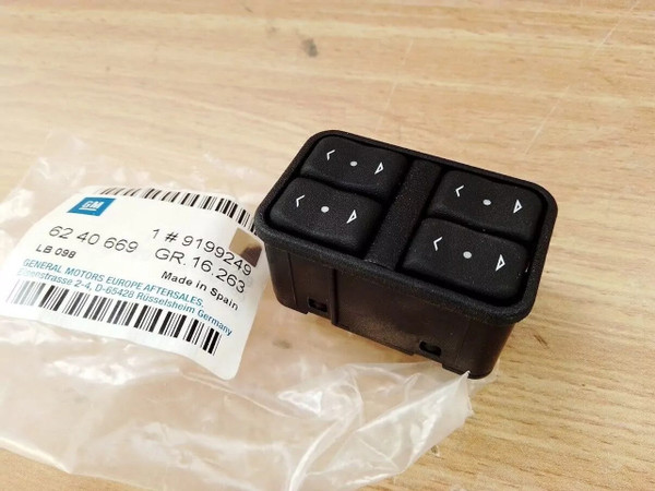 Window Switch fits Opel Vauxhall Astra G Zafira A 9199249 Genuine View Front