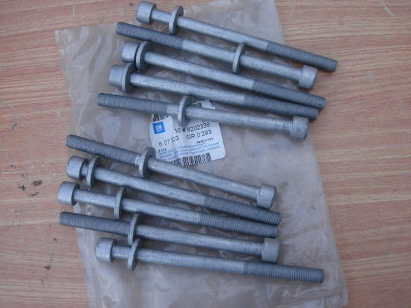 10x Cylinder Head Bolts fits Opel Vauxhall X17DTL 17D 17DR 9202338 Genuine View Front