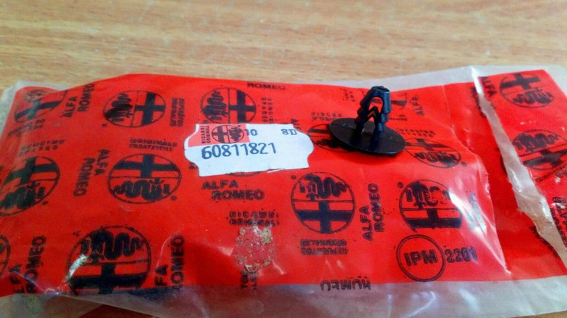 Clip Insulation Hood fits Fiat Lancia Alfa Romeo Maserati Ferrari 756080 Genuine 60811821 View Front