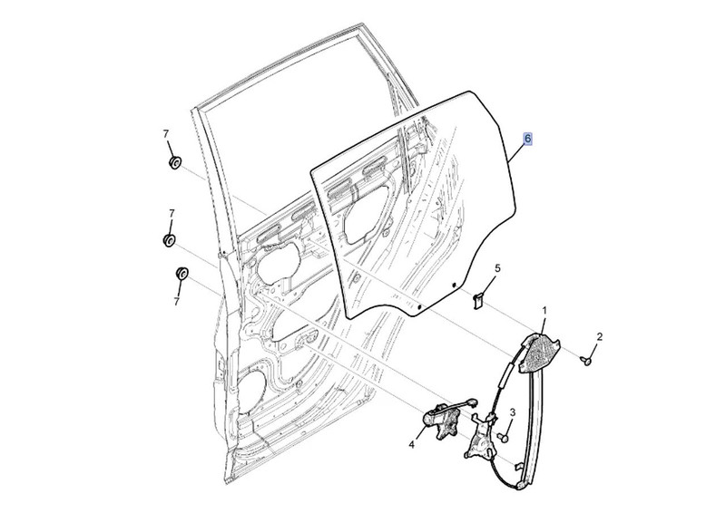Window Rear Door Right fits Opel Vauxhall Antara Chevrolet Captiva Genuine 96624061 View Front