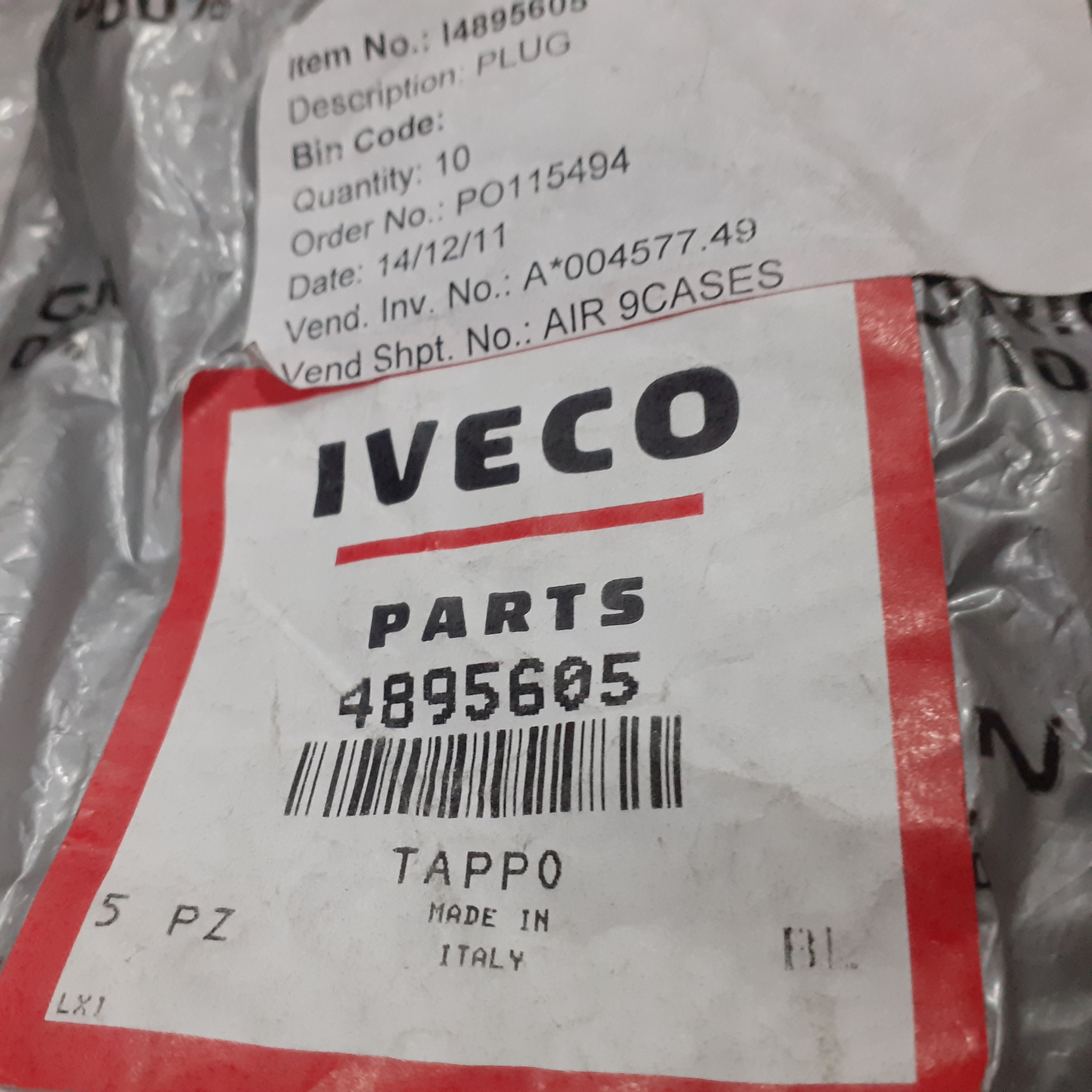 Engine Threaded Plug M14x1.5 fits Iveco EuroCargo Tector Crossway 4895605 Genuine