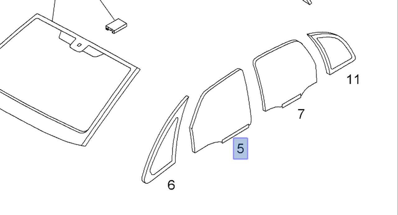 Window Front Door Left Green Tinted fits Opel Vauxhall Meriva A 13205917 Genuine View Front