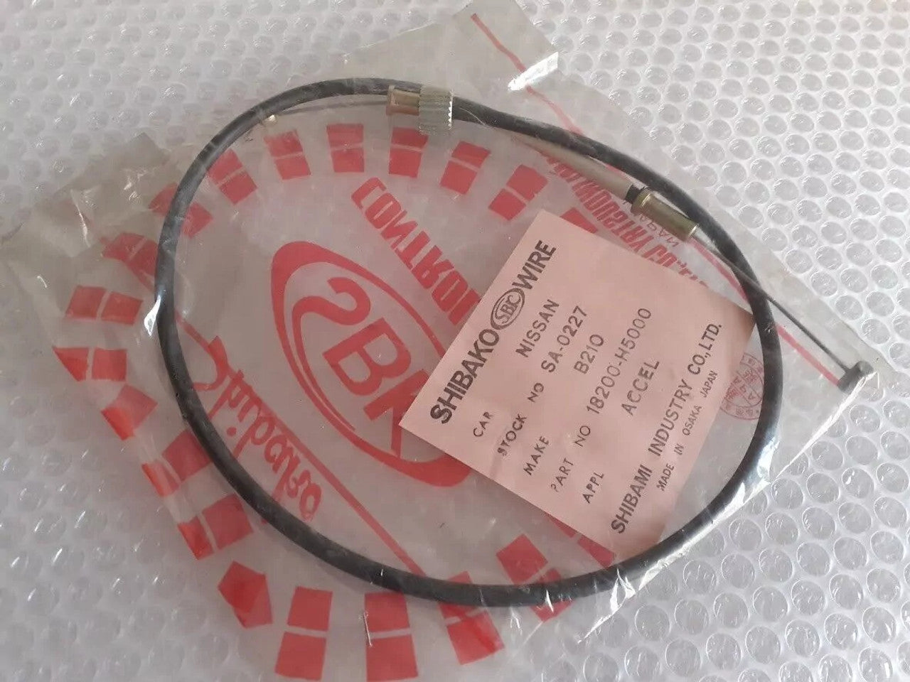 Accelerator Throttle Cable RHD fits Nissan Datsun B210 120Y 1973-1974 18200-H5000 View Front