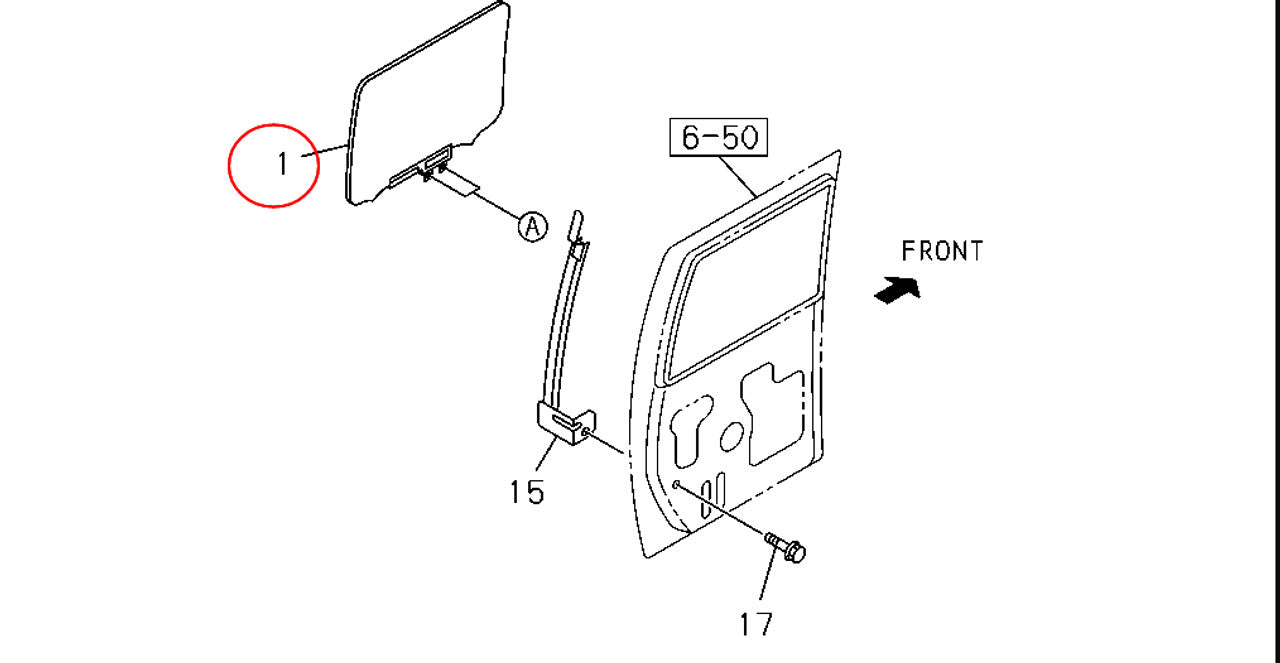 Door Window Rear Left fits Isuzu Pickup KB Faster Chevrolet LUV Genuine 9671116320 View Front