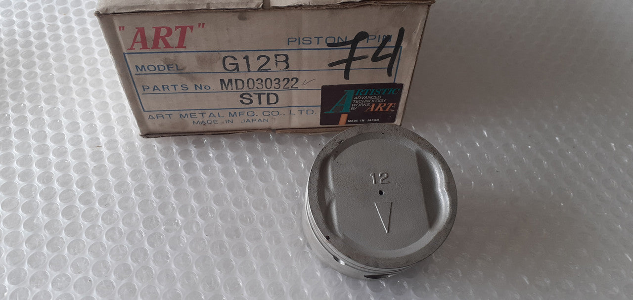 4x Piston fits Mitsubishi G12B engine 74mm Bore STD 1410cc MD030322 View Front