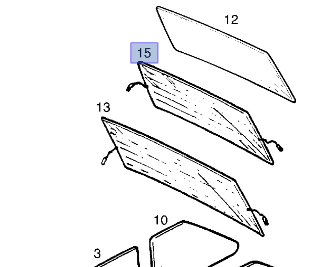 Windscreen Rear Heated Clear fits Opel Corsa A Vauxhall Nova 90120518 Genuine View Front