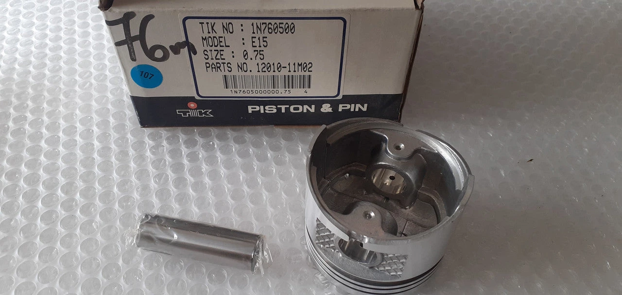 4x Piston fits Nissan E15S 76.75mm Bore Oversize 0.75 12010-11M02/75 View Rear
