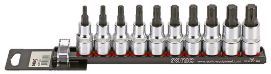 Bit Socket Set RIBE 1/2" on Rail, 10pcs.