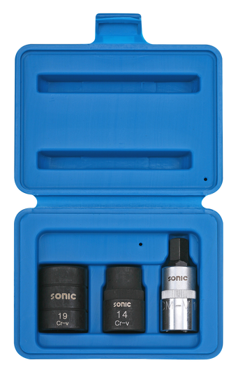 Pentagon socket set 1/2", 3 pcs.