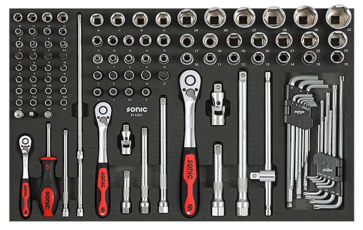 Bit Socket Set 1 4 3 8 1 2 112 Pcs Sonic Tools