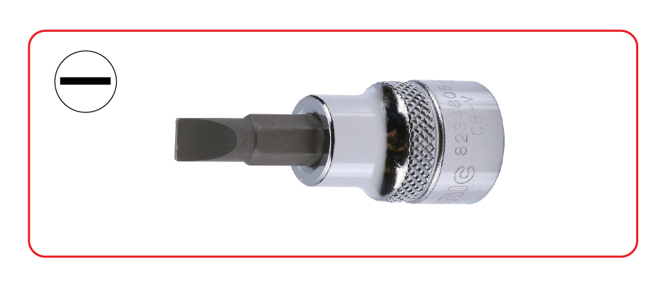 Flat Head, Slotted Bit Socket