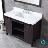 Marsyas 48" Single Vanity, White Quartz Top, White Square Sink and No Mirror