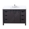 Marsyas 48" Single Vanity, White Quartz Top, White Square Sink and No Mirror