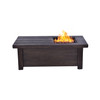Melardo Outdoor Rectangular Wood Textured Gas Fire Pit Table w/ Round Burner Kit, LM120047TB00000 Melardo Outdoor Rectangular Wood Textured Gas Fire Pit Table w/ Round Burner Kit, LM120047TB00000
