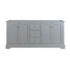 Windsor 72" Gray Textured Traditional Double Sink Bathroom Cabinet
