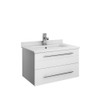 Lucera 24" White Wall Hung Modern Bathroom Cabinet w/ Top & Undermount Sink