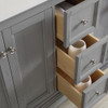 Windsor 60" Gray Textured Traditional Double Sink Bathroom Vanity w/ Mirrors