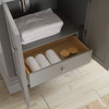 Windsor 60" Gray Textured Traditional Double Sink Bathroom Vanity w/ Mirrors