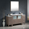 Torino 60" Modern Bathroom Vanity w/ 2 Side Cabinets & Integrated Sink, FVN62-123612-UNS