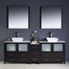 Torino 84" Modern Double Sink Bathroom Vanity w/ Side Cabinet & Vessel Sinks, FVN62-361236-VSL Torino 84" Modern Double Sink Bathroom Vanity w/ Side Cabinet & Vessel Sinks, FVN62-361236-VSL