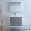 Catania 30" Wall Hung Modern Bathroom Vanity w/ Medicine Cabinet, FVN9230