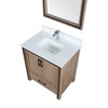 Ziva 30" Single Vanity, Cultured Marble Top, White Square Sink and 28" Mirror Ziva 30" Single Vanity, Cultured Marble Top, White Square Sink and 28" Mirror